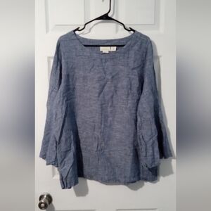 Cynthia Rowley Blue Tunic Relaxed Fit Crew Neck